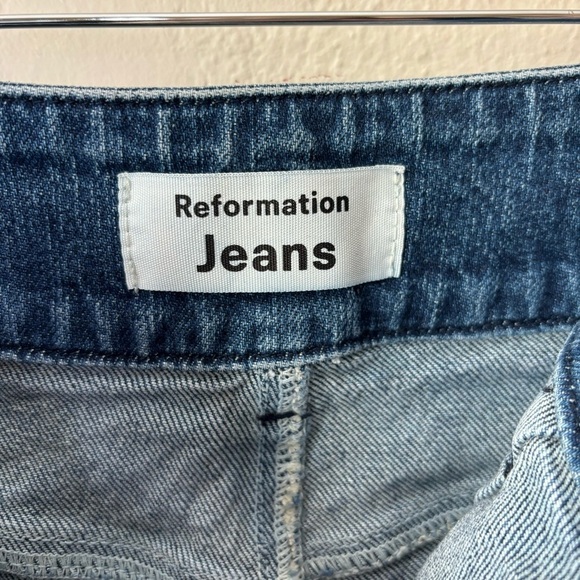 Reformation Kayo High & Skinny Jeans Stretch Denim Erie Wash Belted Womens Sz 23 - Picture 6 of 8